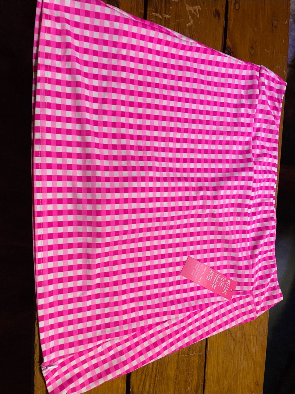 Aryeh Pink and White Gingham Skort